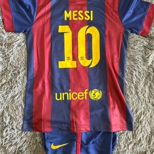 Nike Kids Red and Blue Messi Soccer Jersey for boys and girls